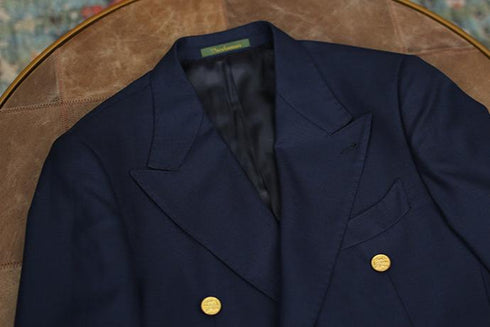 Navy Double-Breasted Wool Blazer – Inspired by Classic Men’s Suits Plus Size